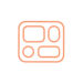 icône orange stylisée représentant quatre formes arrondies disposées en grille, rappelant un plateau ou un widget d'interface